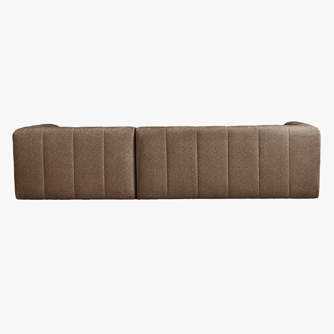 DEYNA Canapé d’angle en tissu capitonné taupe - Angle droit - Canapés d'angle - Mobilier Deco
