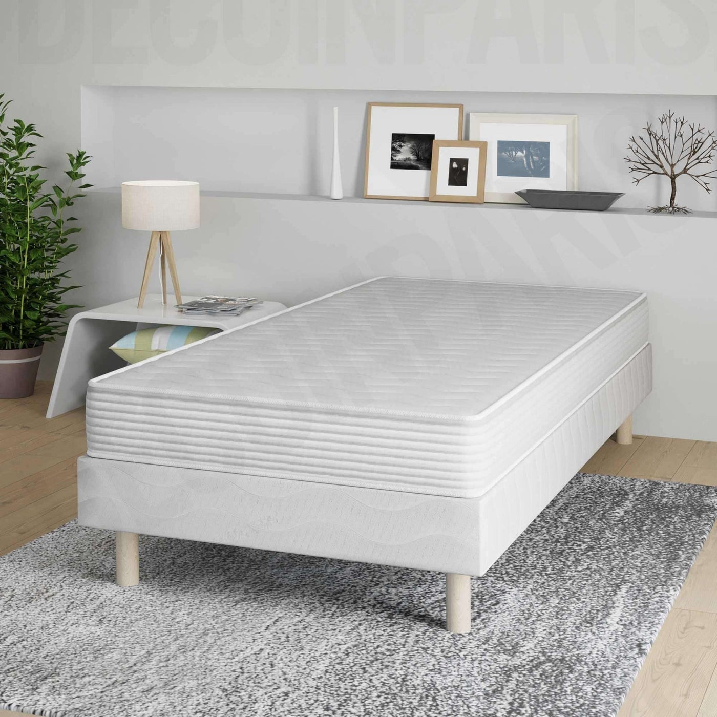 DODO SINGLE H15 Ensemble sommier+matelas 15 cm 90x190 - Ensemble literie - Mobilier Deco