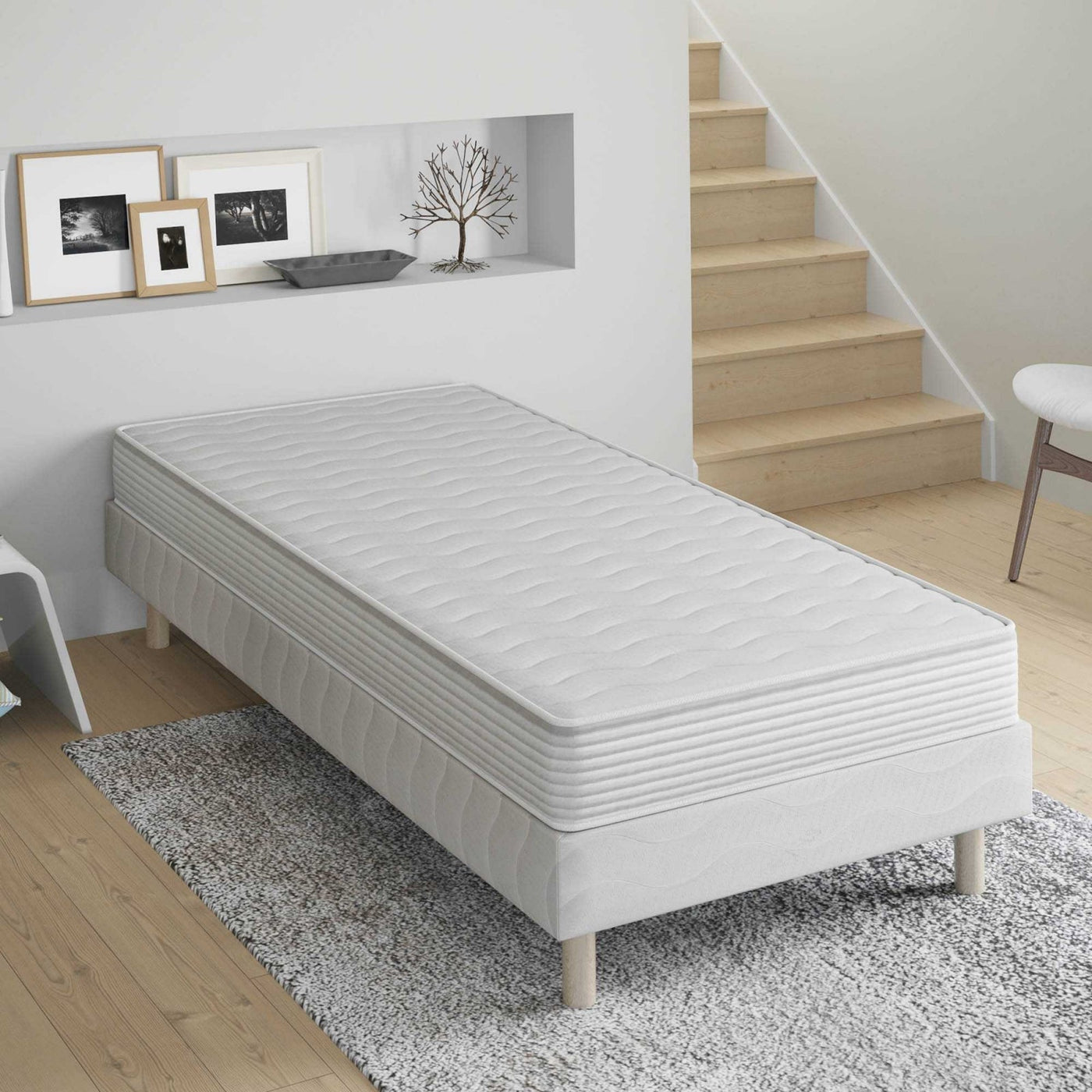 DODO SINGLE H15 Ensemble sommier+matelas 15 cm 90x190 - Ensemble literie - Mobilier Deco