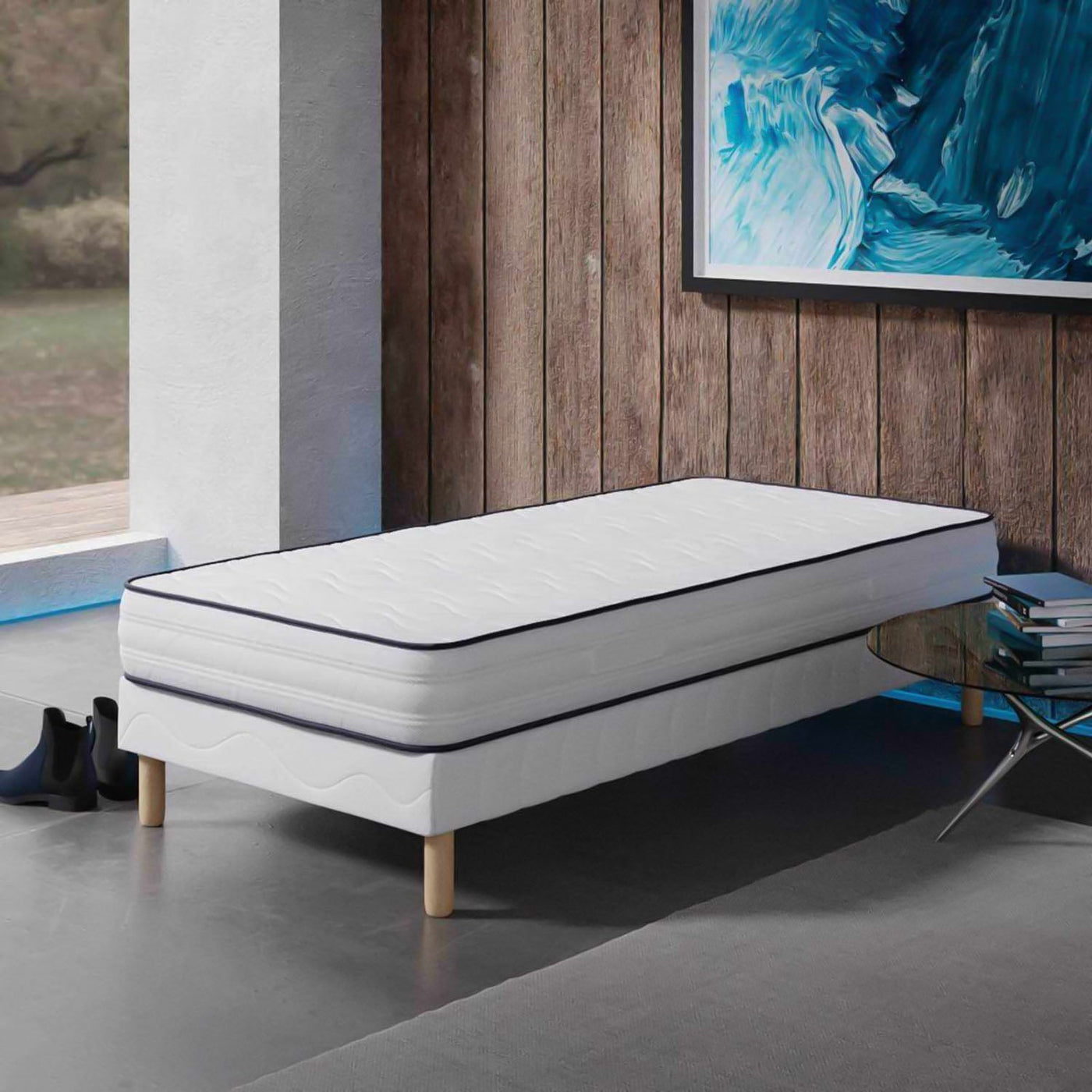 DODO SINGLE H20 Ensemble sommier+matelas 20 cm 90x190 - Ensemble literie - Mobilier Deco