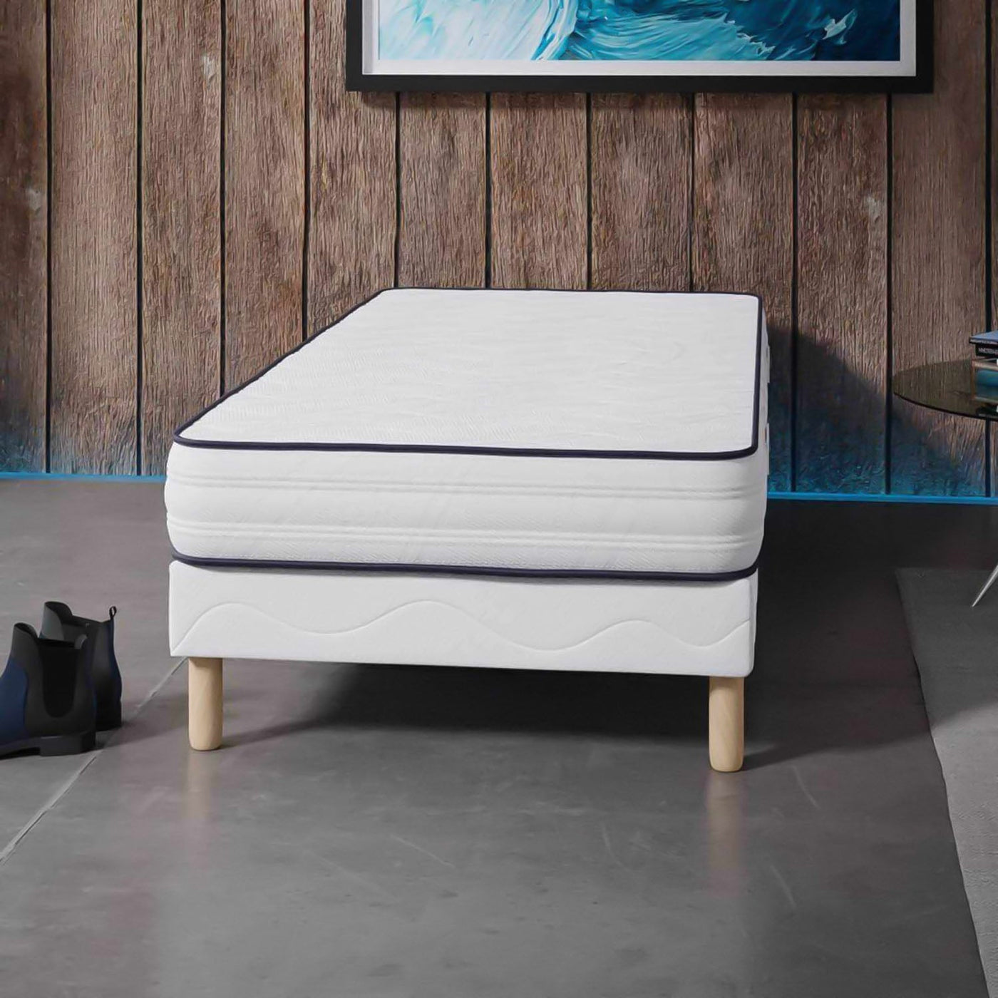 DODO SINGLE H20 Ensemble sommier+matelas 20 cm 90x190 - Ensemble literie - Mobilier Deco