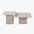 DOLSA Lot de 2 tables basses carrées couleur travertin