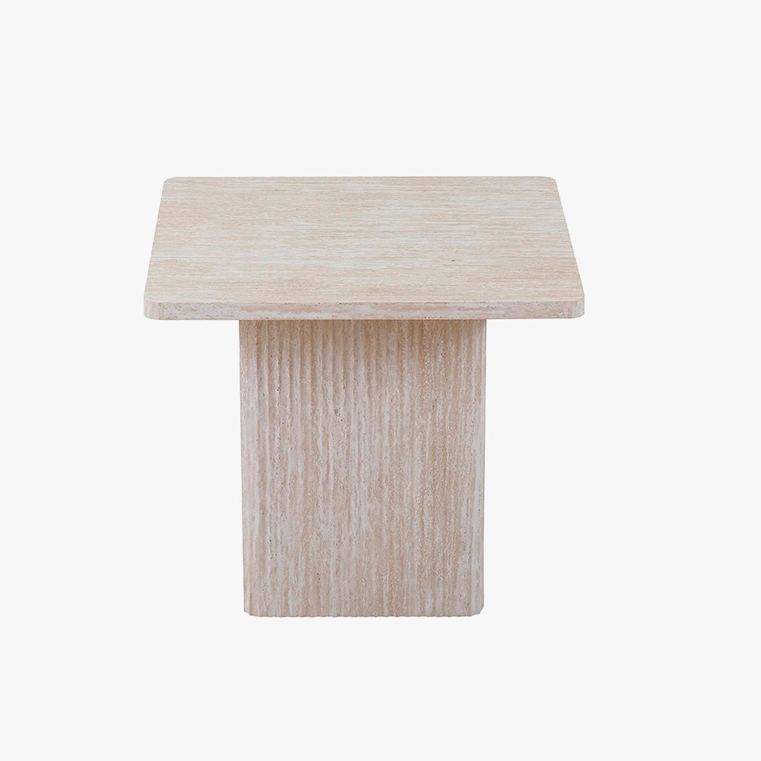 DOLSA Lot de 2 tables basses carrées couleur travertin - Table basse - Mobilier Deco