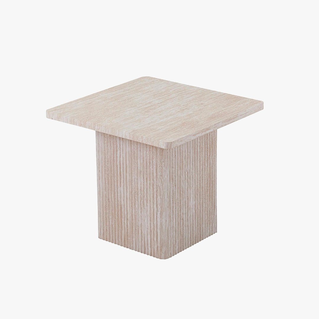 DOLSA Lot de 2 tables basses carrées couleur travertin - Table basse - Mobilier Deco