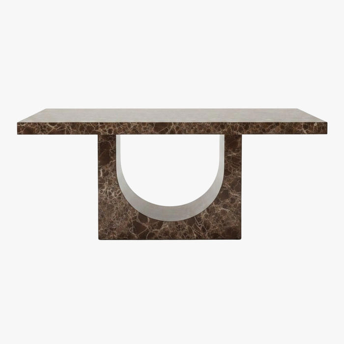 DONA Table à manger marbre d'ingénierie marron – vue 2