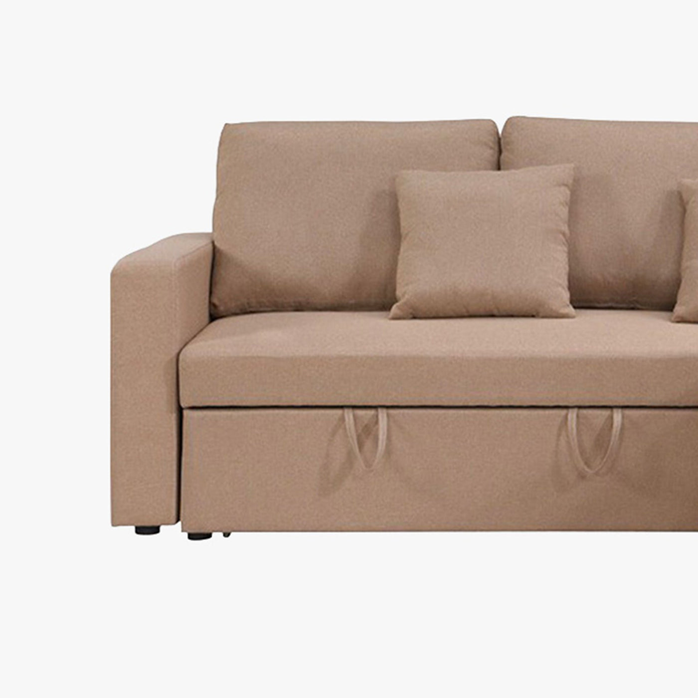 DORIA Canapé d'angle convertible et réversible avec coffre en tissu taupe - Canapé d'angle convertible - Mobilier Deco