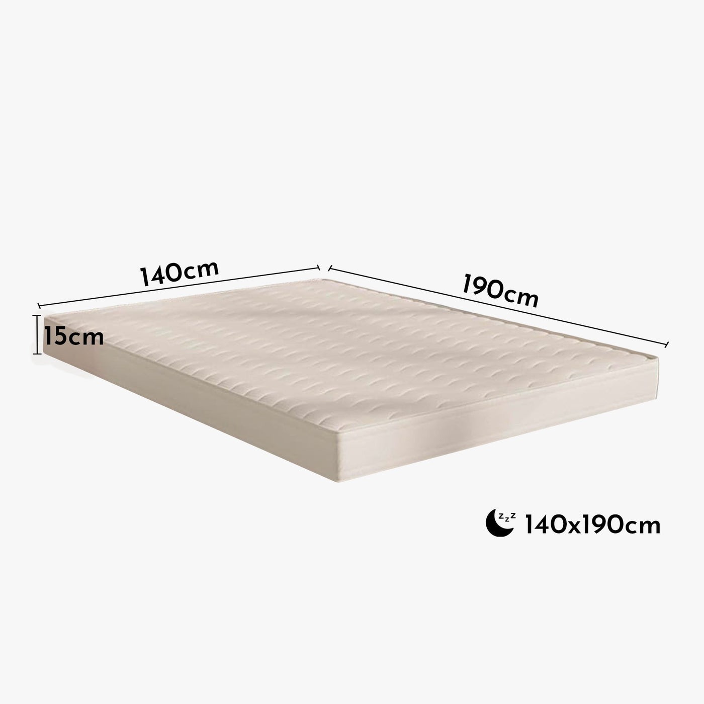 DREAM Matelas Eco 140x190 15 cm - Matelas - Mobilier Deco
