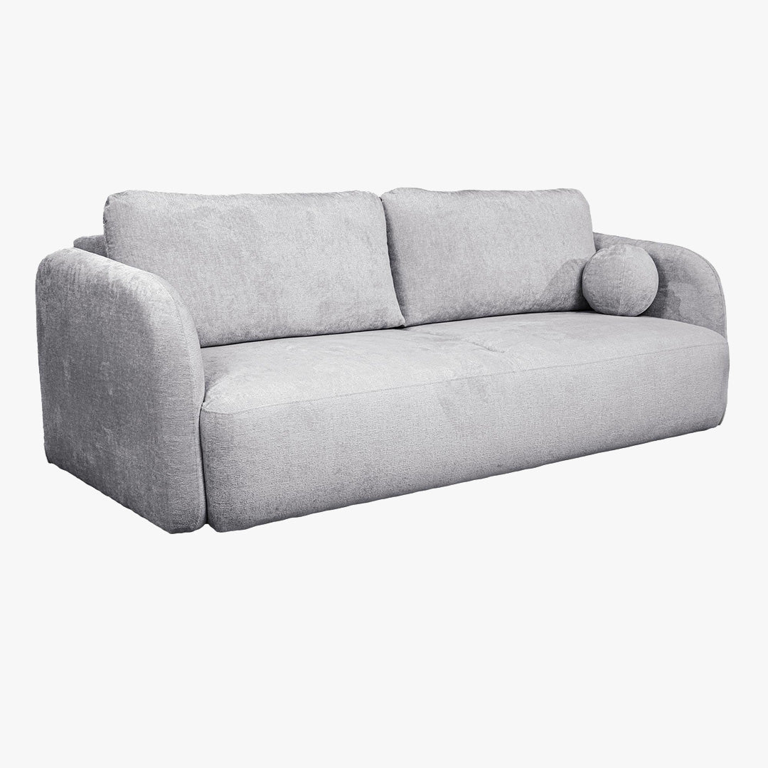 DRIXY Canapé 3 places convertible avec coffre en tissu gris - Canapés convertibles - Mobilier Deco