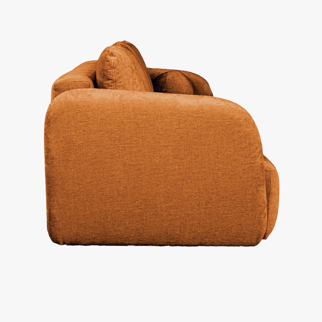 DRIXY Canapé 3 places convertible avec coffre en tissu orange - Canapés convertibles - Mobilier Deco