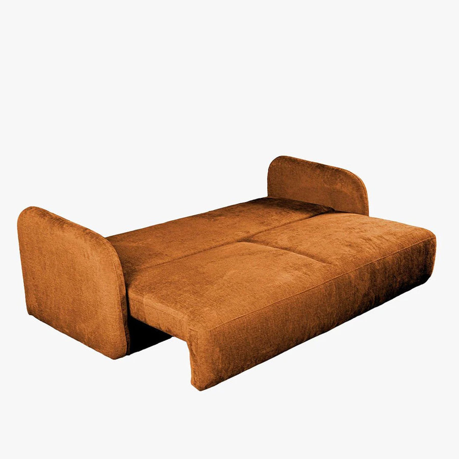 DRIXY Canapé 3 places convertible avec coffre en tissu orange — aperçu vidéo
