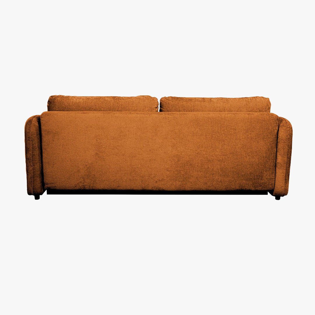 DRIXY Canapé 3 places convertible avec coffre en tissu orange - Canapés convertibles - Mobilier Deco