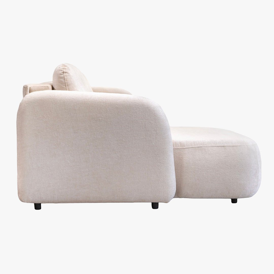 DRIXY Canapé d'angle convertible avec coffre en tissu beige - Angle gauche - Canapé d'angle convertible - Mobilier Deco