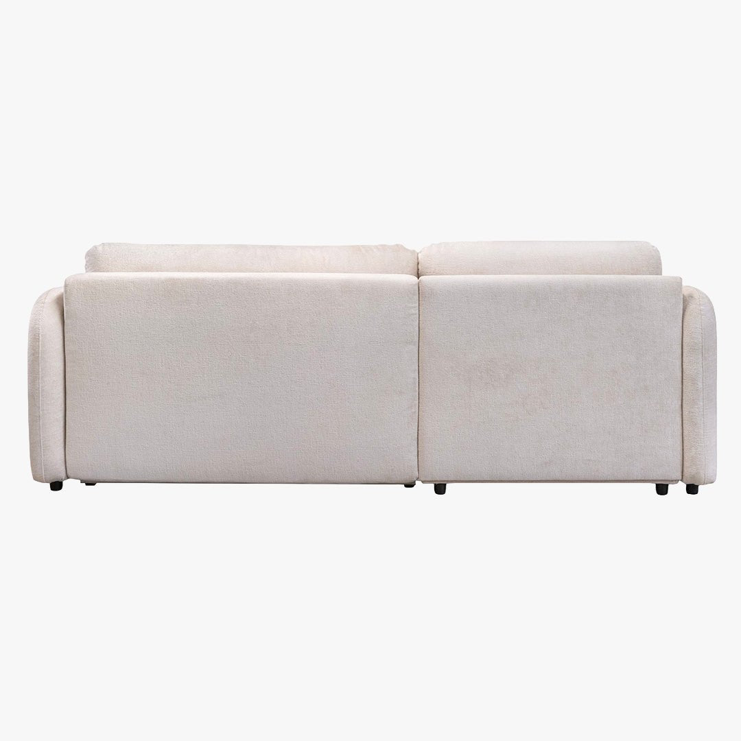 DRIXY Canapé d'angle convertible avec coffre en tissu beige - Angle gauche - Canapé d'angle convertible - Mobilier Deco