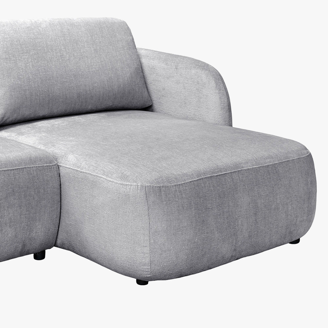 DRIXY Canapé d'angle convertible avec coffre en tissu gris - Angle droit - Canapé d'angle convertible - Mobilier Deco