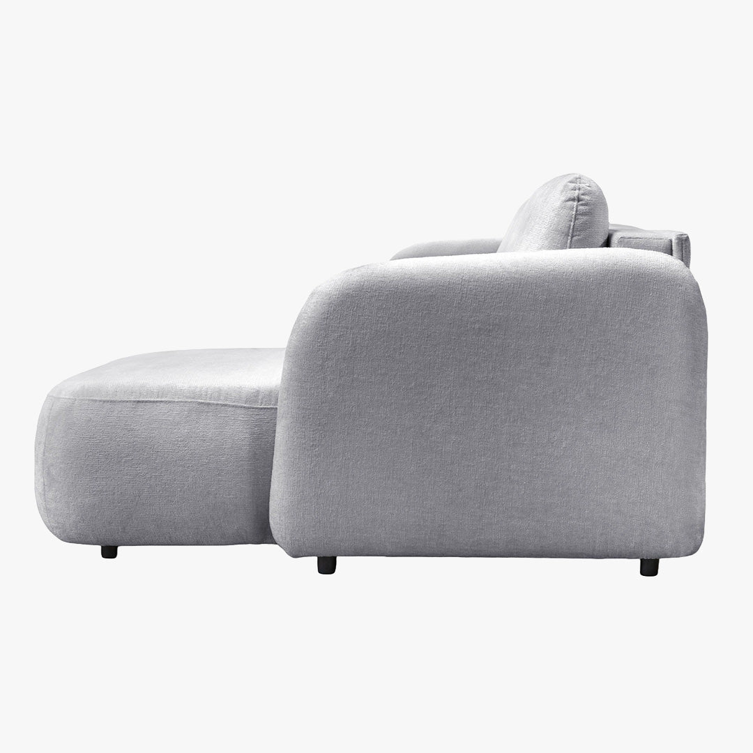 DRIXY Canapé d'angle convertible avec coffre en tissu gris - Angle droit - Canapé d'angle convertible - Mobilier Deco
