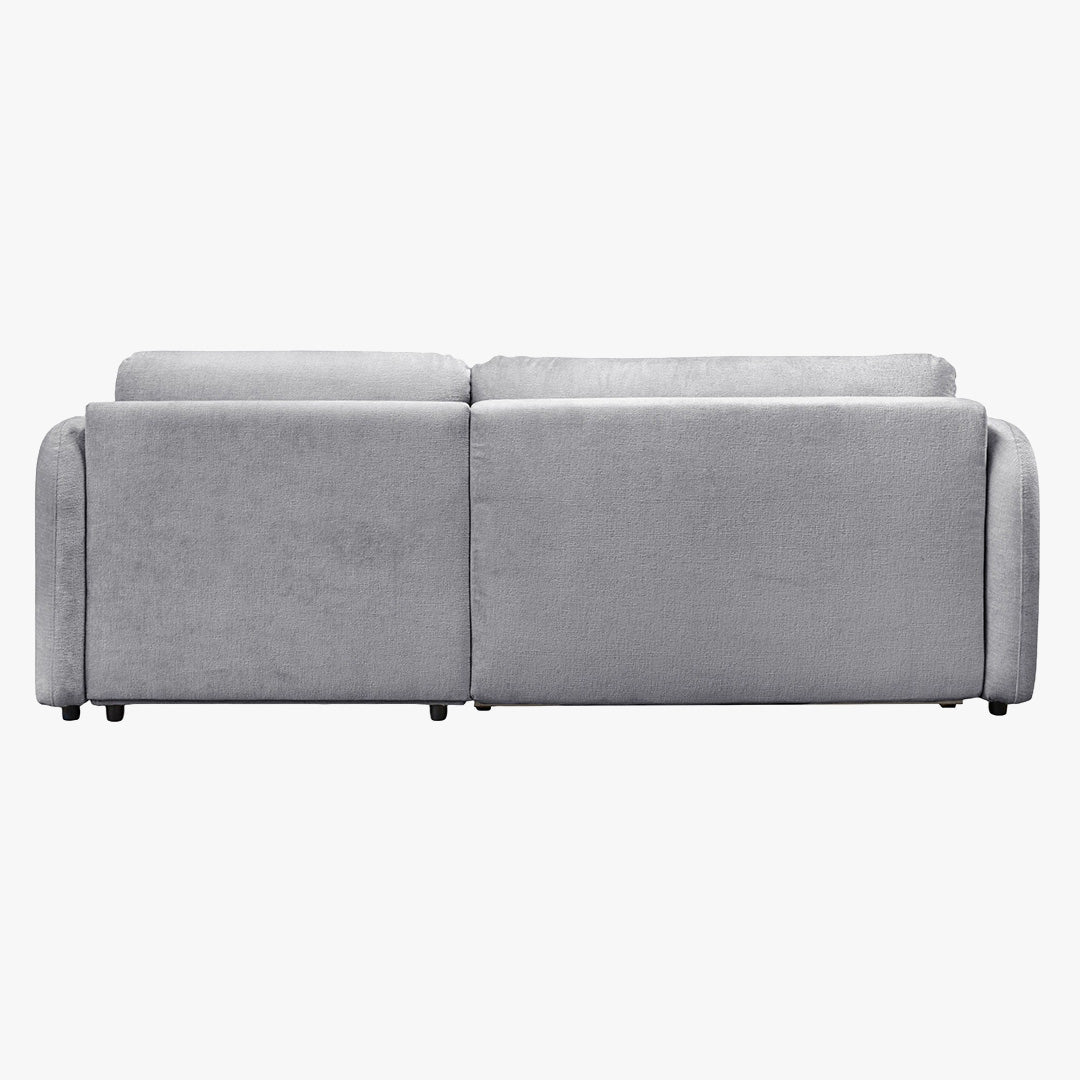 DRIXY Canapé d'angle convertible avec coffre en tissu gris - Angle droit - Canapé d'angle convertible - Mobilier Deco