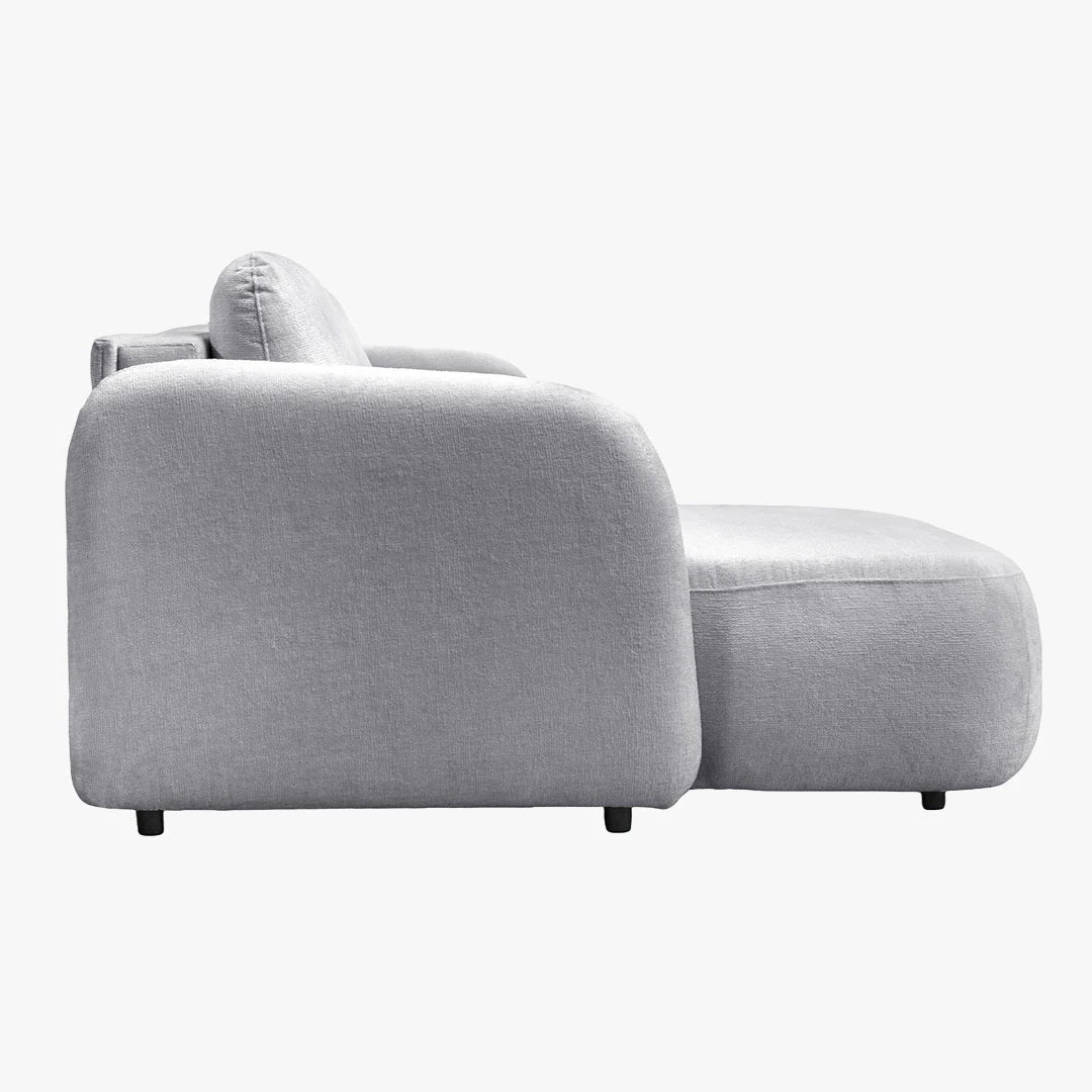DRIXY Canapé d'angle convertible avec coffre en tissu gris - Angle gauche - Canapé d'angle convertible - Mobilier Deco