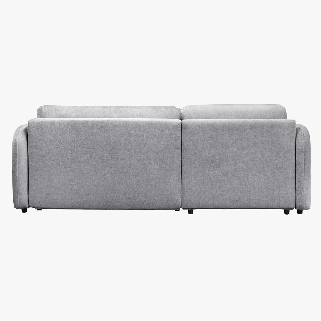 DRIXY Canapé d'angle convertible avec coffre en tissu gris - Angle gauche - Canapé d'angle convertible - Mobilier Deco