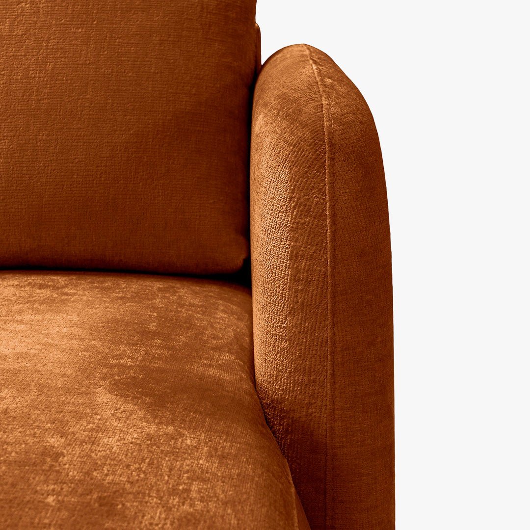 DRIXY Canapé d'angle convertible avec coffre en tissu orange - Angle droit - Canapé d'angle convertible - Mobilier Deco