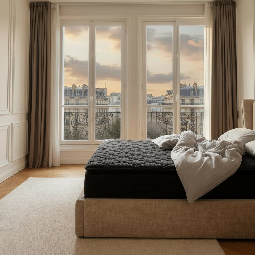 DUBAI BLACK Matelas mémoire de forme et ressorts ensachés 160x200 cm épaisseur 33 cm - Matelas - Mobilier Deco