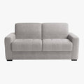 DYLANE Canapé 3 places convertible tissu capitonné gris clair matelas 22 cm