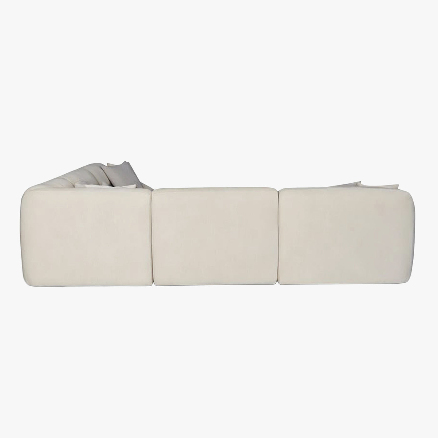LENA Canapé d'angle modulable en tissu beige