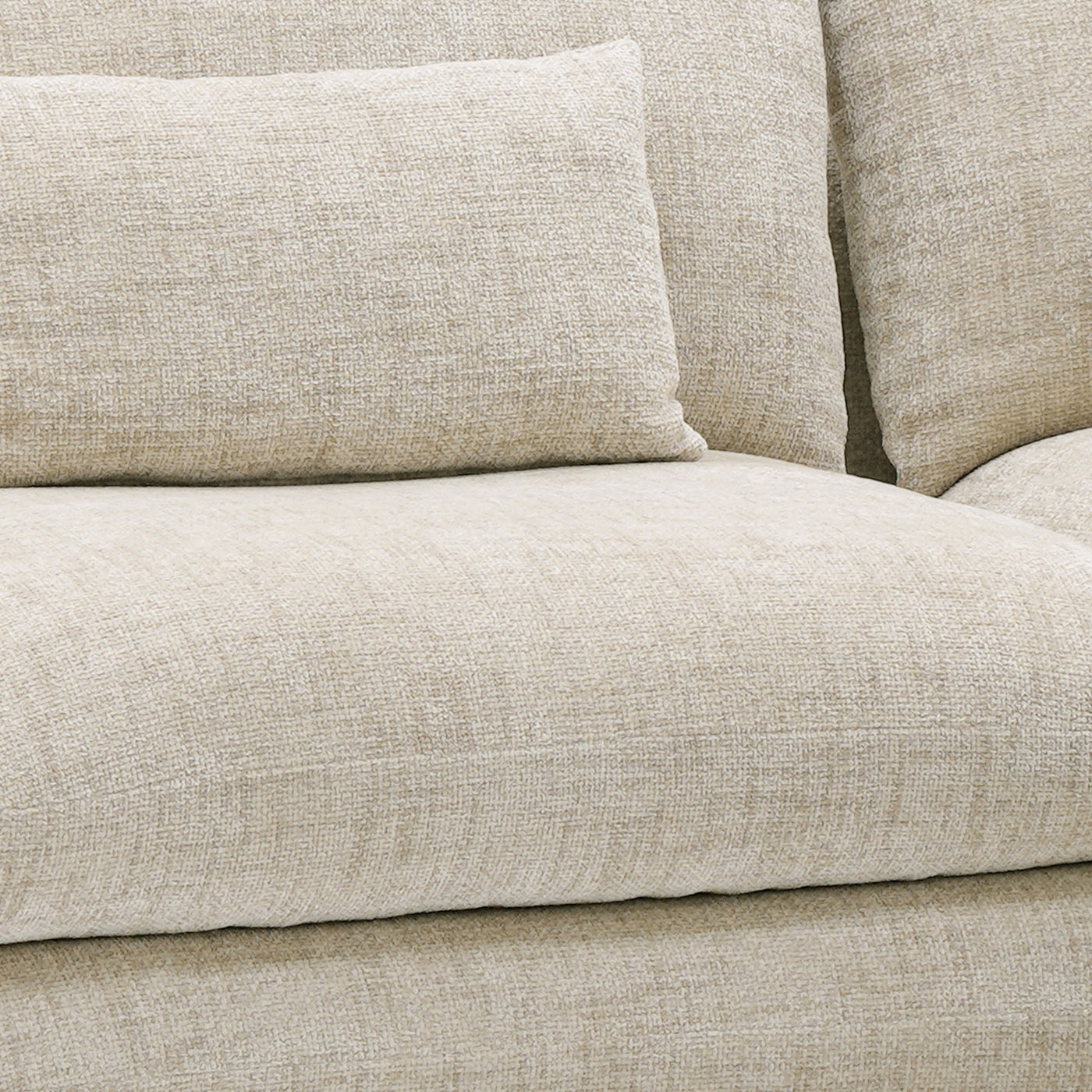 KENDAL Canapé d'angle en tissu beige - Angle droit