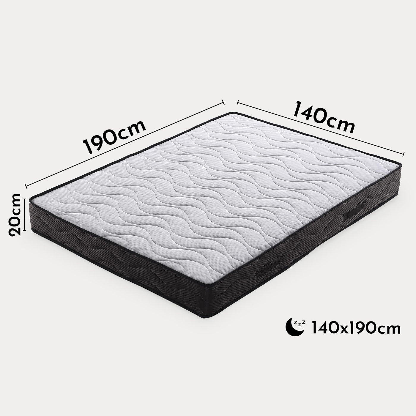 EDEN Matelas mousse 140x190 cm épaisseur 20 cm - Matelas - Mobilier Deco