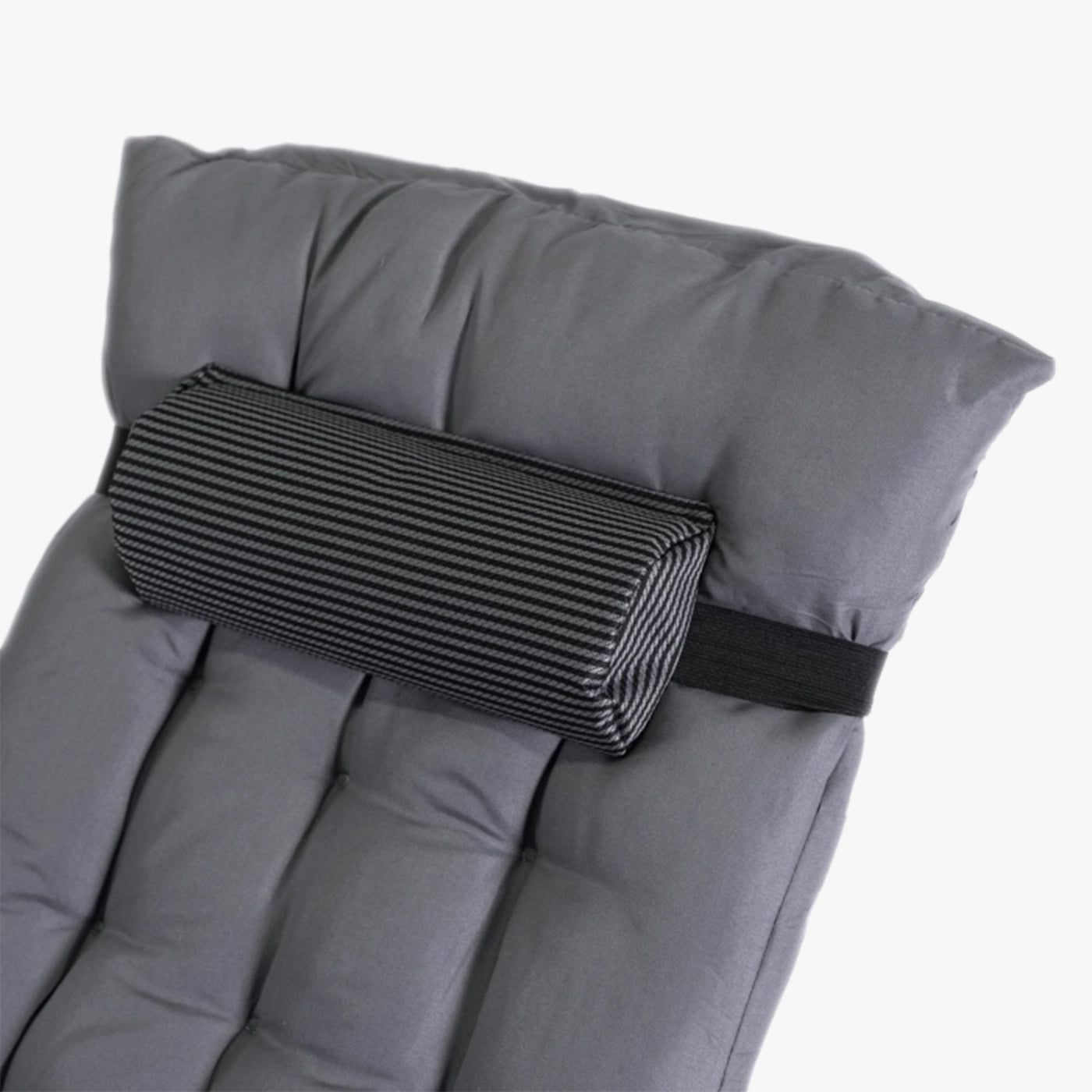 EDISON Fauteuil inclinable en tissu gris pieds en métal beige - Mobilier de jardin - Mobilier Deco