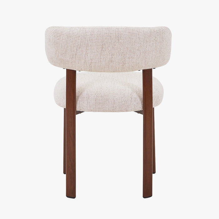 EFILIA Lot de 2 chaises en tissu beige pieds couleur bois foncé
