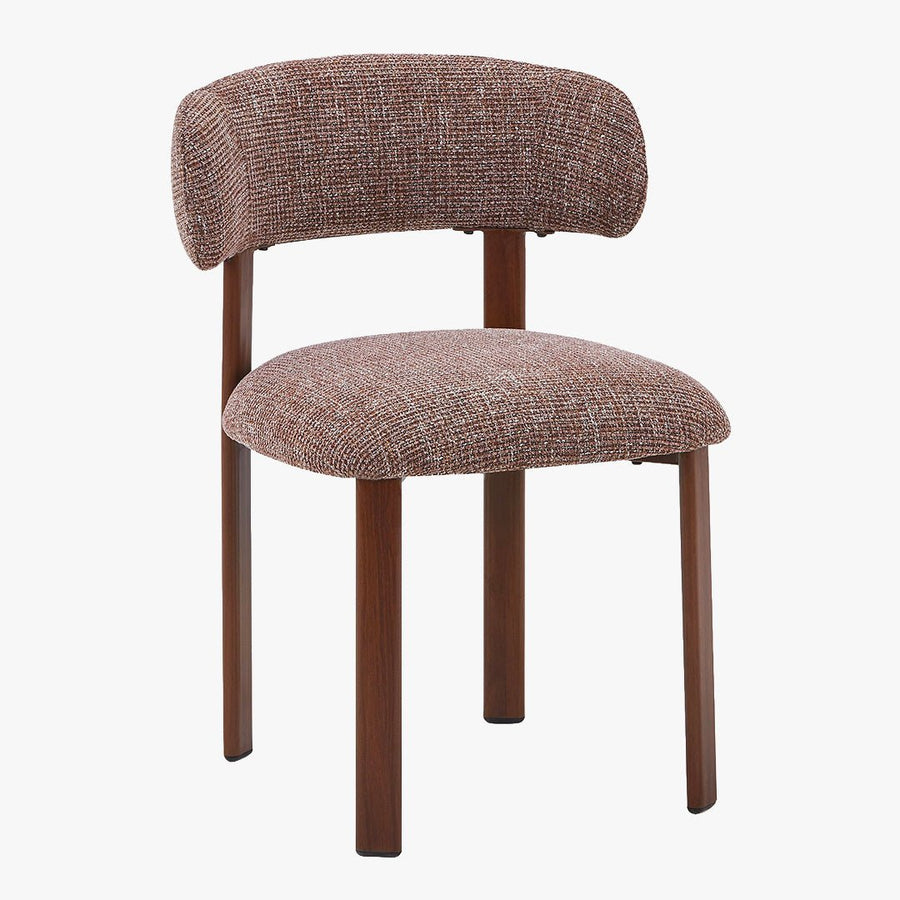 EFILIA Lot de 2 chaises en tissu marron pieds couleur bois foncé — aperçu vidéo
