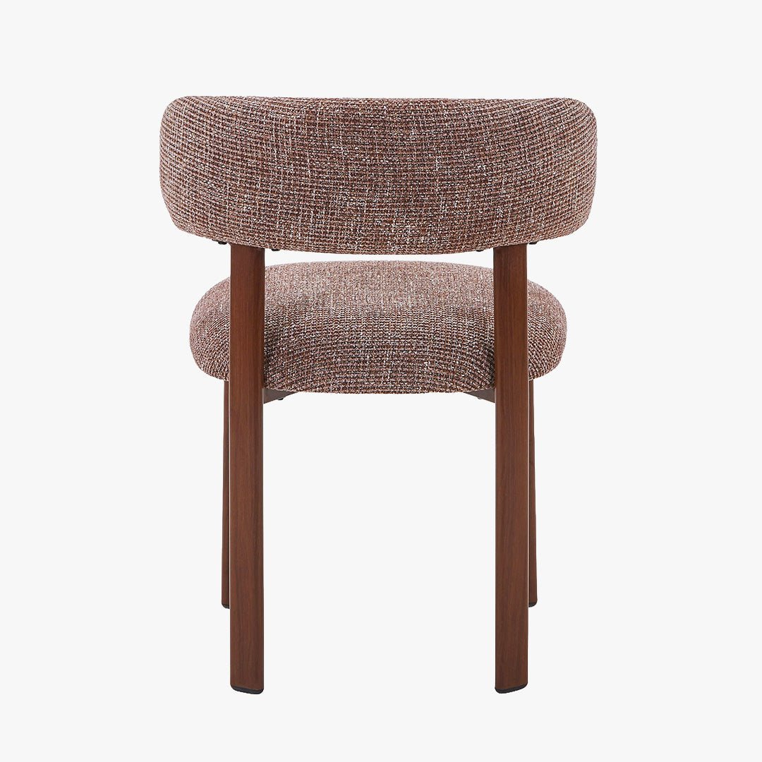EFILIA Lot de 2 chaises en tissu marron pieds couleur bois foncé - Chaise de repas - Mobilier Deco