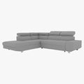 EIDEN Canapé d'angle convertible avec coffre en tissu gris clair - Angle gauche