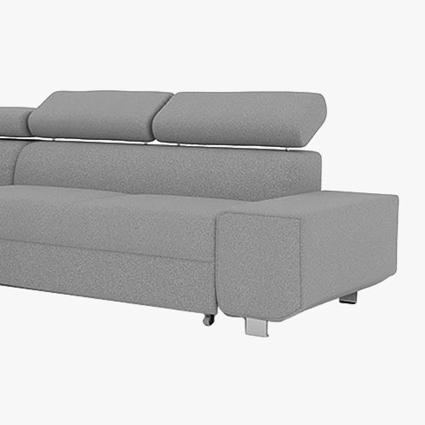 EIDEN Canapé d'angle convertible avec coffre en tissu gris clair - Angle gauche - Canapé d'angle convertible - Mobilier Deco