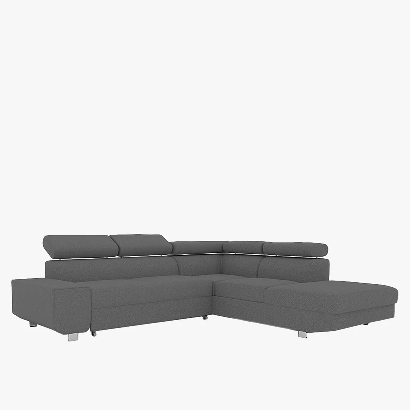 EIDEN Canapé d'angle convertible avec coffre en tissu gris foncé - Angle droit - Canapé d'angle convertible - Mobilier Deco