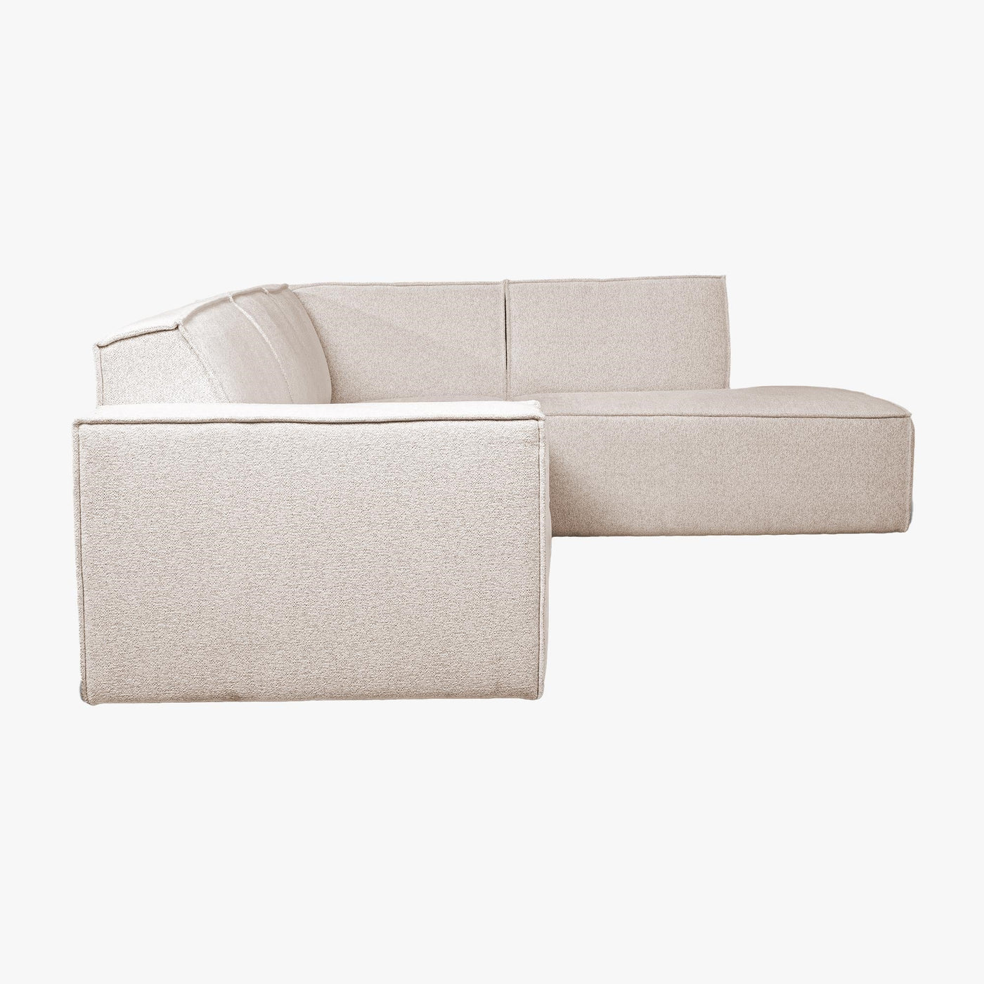 ELIA Canapé d'angle en tissu beige - Angle droit - Canapés d'angle - Mobilier Deco