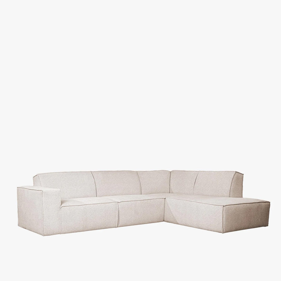 ELIA Canapé d'angle en tissu beige - Angle droit — aperçu vidéo