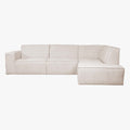 ELIA Canapé d'angle en tissu beige - Angle droit