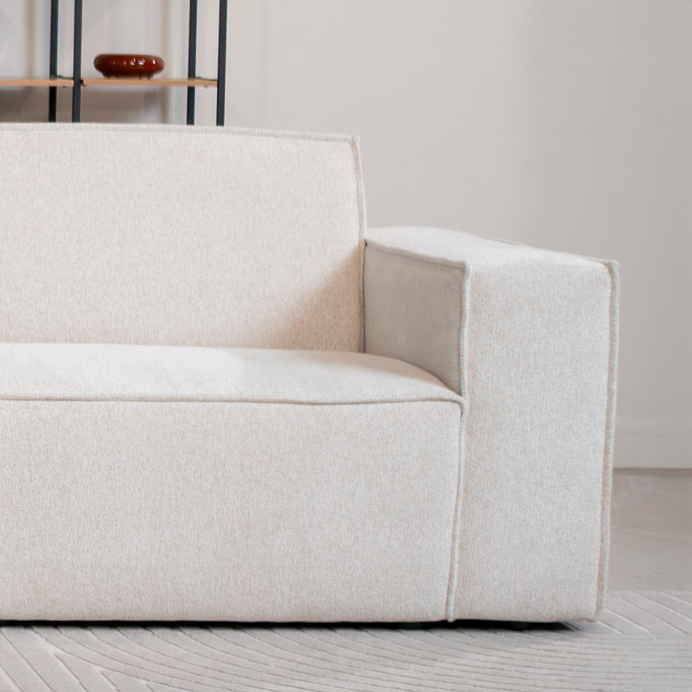 ELIA Canapé d'angle en tissu beige - Angle gauche - Canapés d'angle - Mobilier Deco