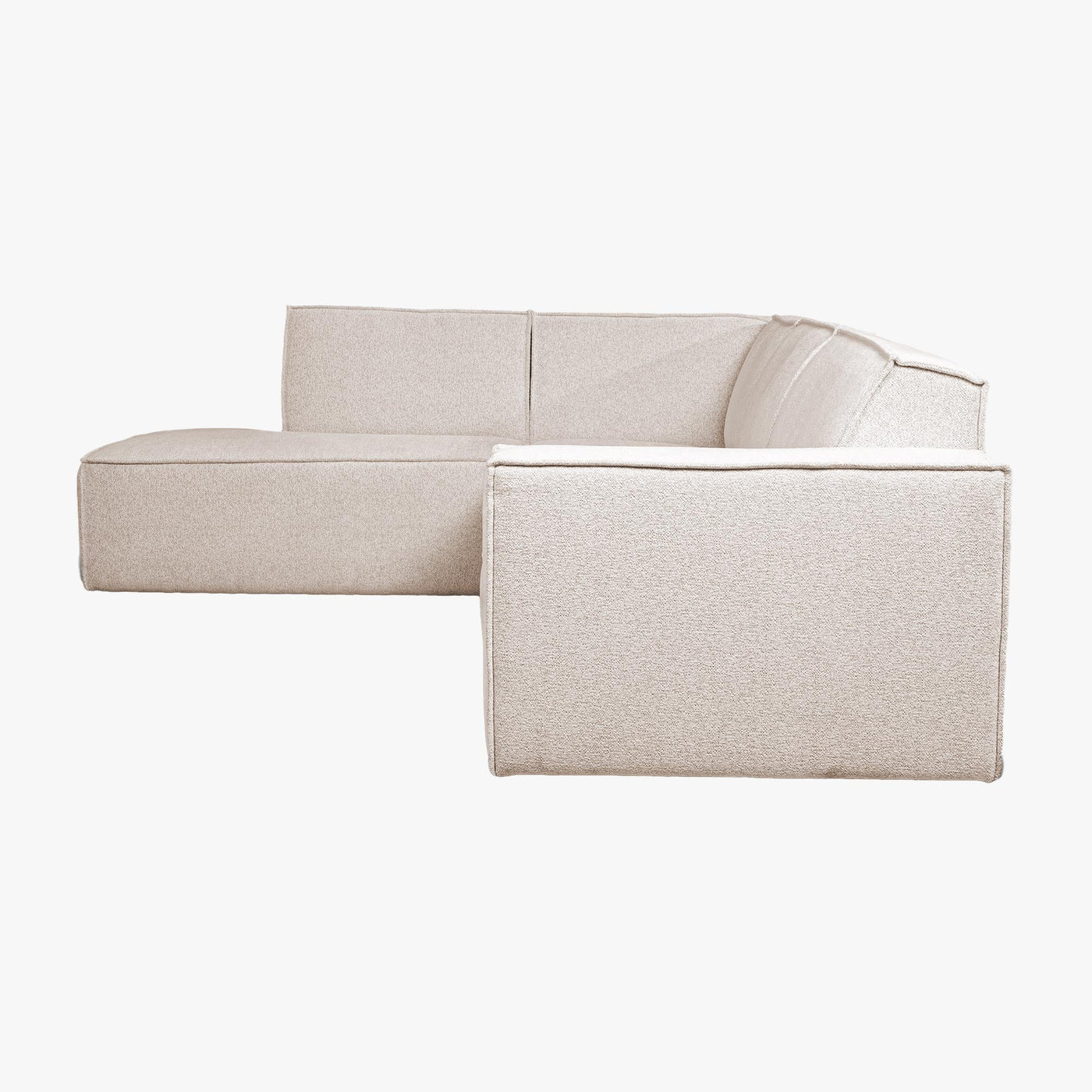 ELIA Canapé d'angle en tissu beige - Angle gauche - Canapés d'angle - Mobilier Deco