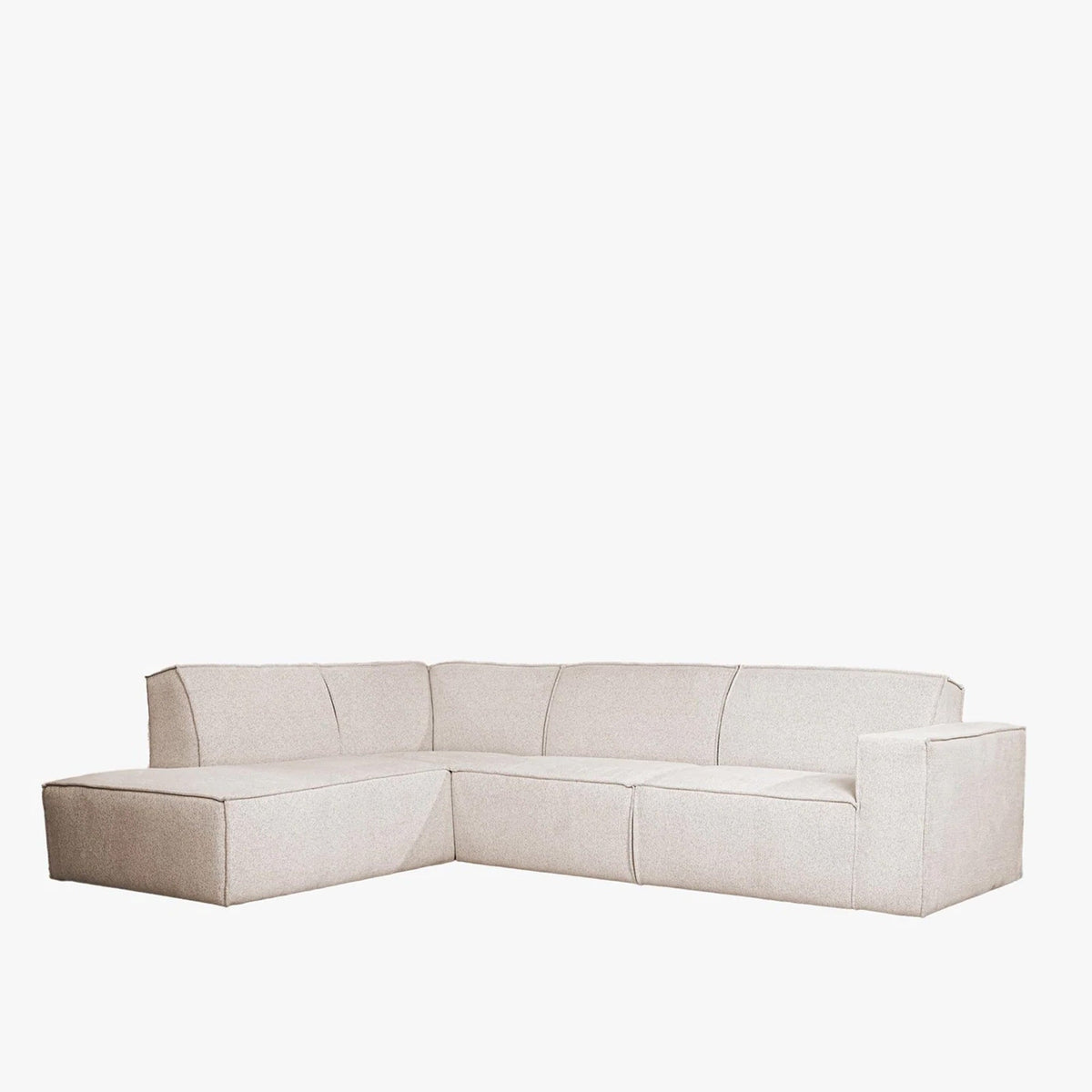 ELIA Canapé d'angle en tissu beige - Angle gauche - Canapés d'angle - Mobilier Deco