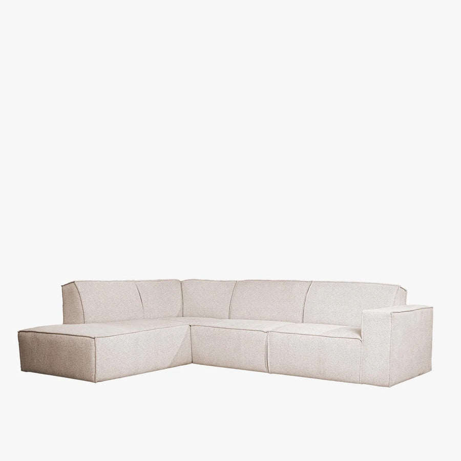 ELIA Canapé d'angle en tissu beige - Angle gauche — aperçu vidéo