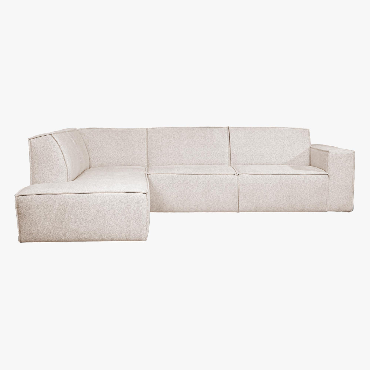 ELIA Canapé d'angle en tissu beige - Angle gauche - Canapés d'angle - Mobilier Deco