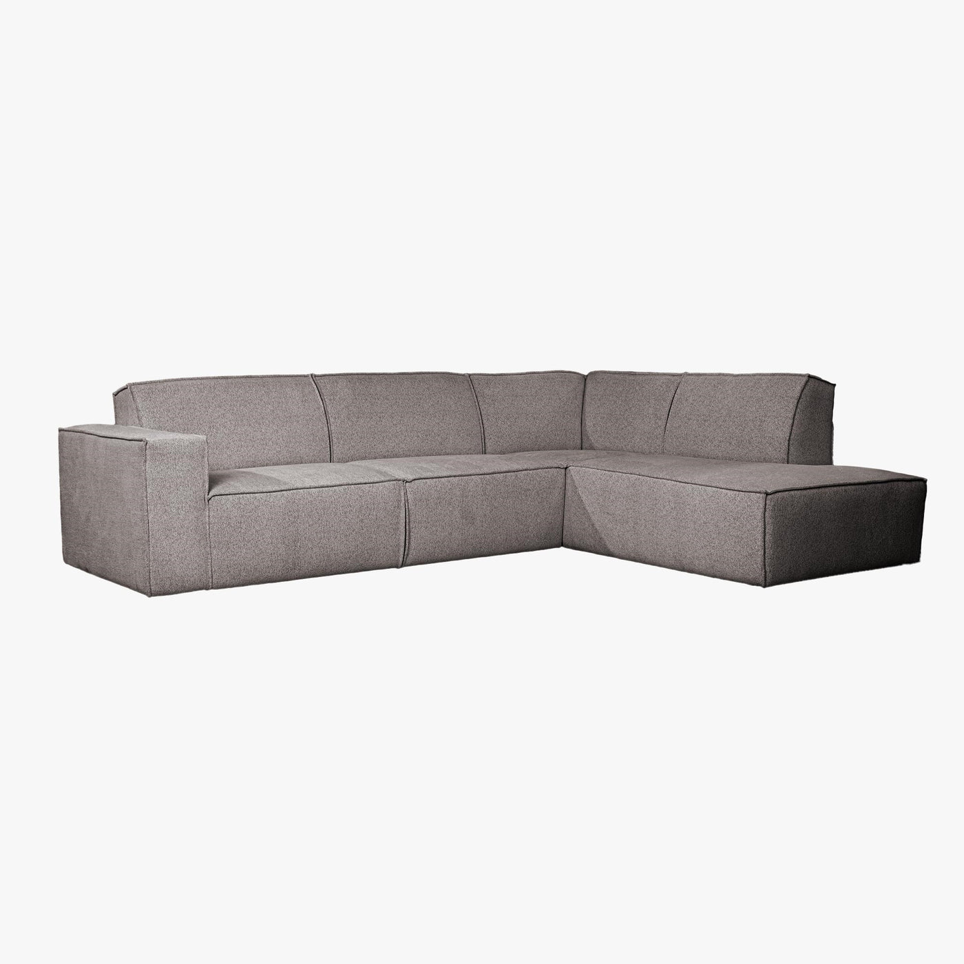 ELIA Canapé d'angle en tissu gris- Angle droit - Canapés d'angle - Mobilier Deco
