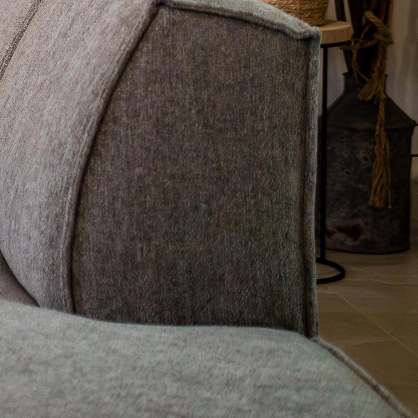 ELIA Canapé d'angle en tissu gris- Angle droit - Canapés d'angle - Mobilier Deco