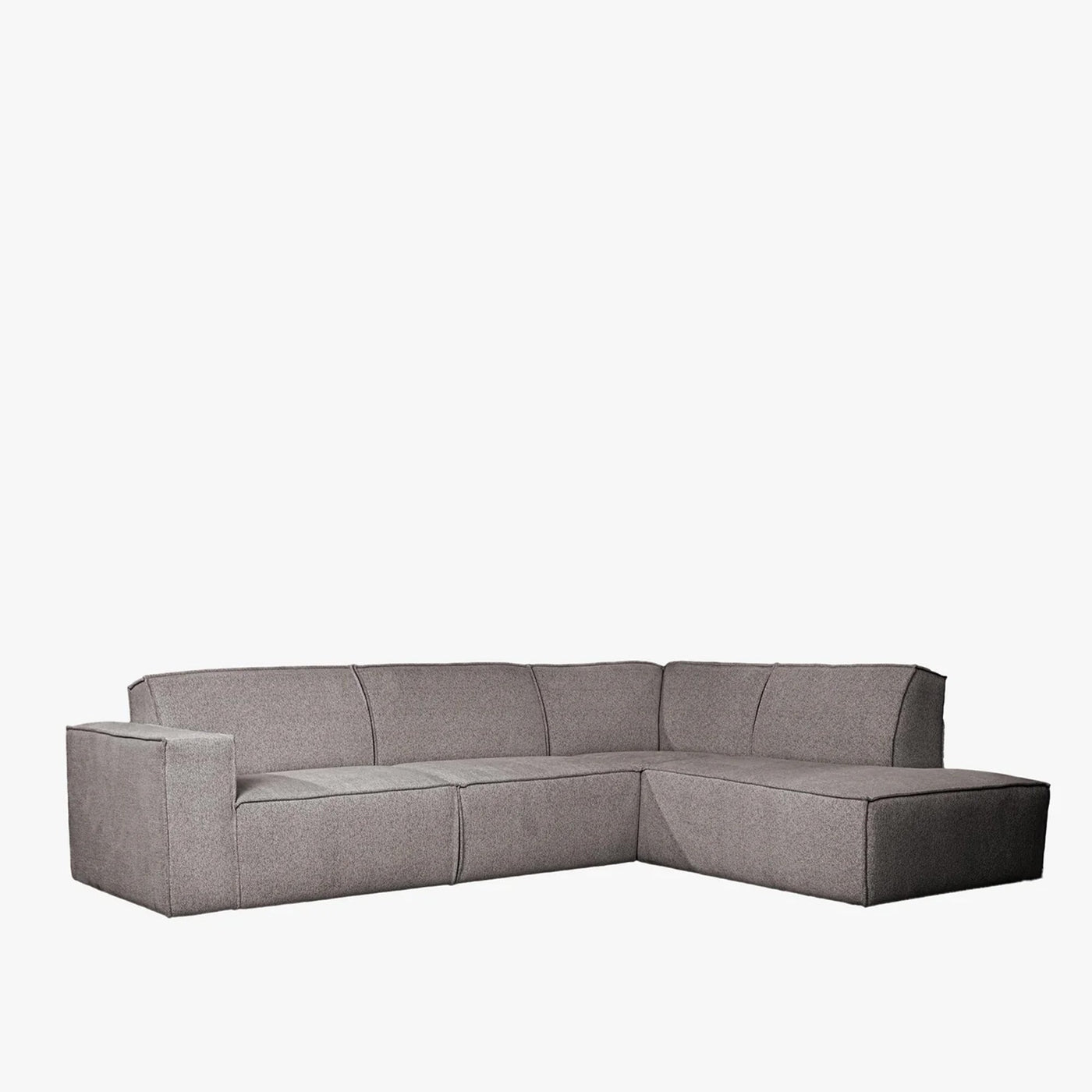 ELIA Canapé d'angle en tissu gris- Angle droit - Canapés d'angle - Mobilier Deco