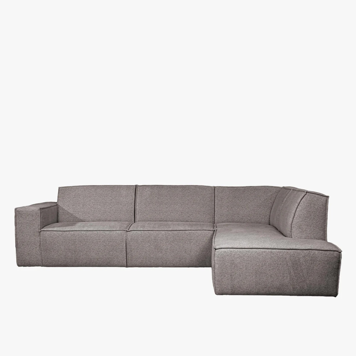 ELIA Canapé d'angle en tissu gris- Angle droit - Canapés d'angle - Mobilier Deco