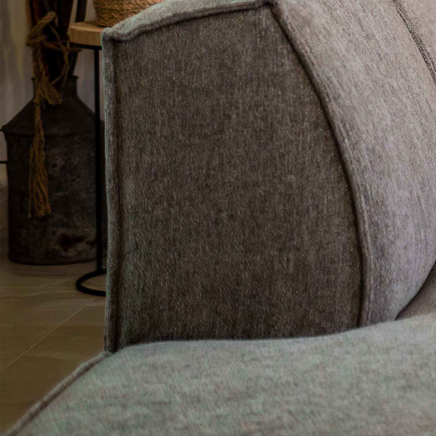 ELIA Canapé d'angle en tissu gris- Angle gauche - Canapés d'angle - Mobilier Deco