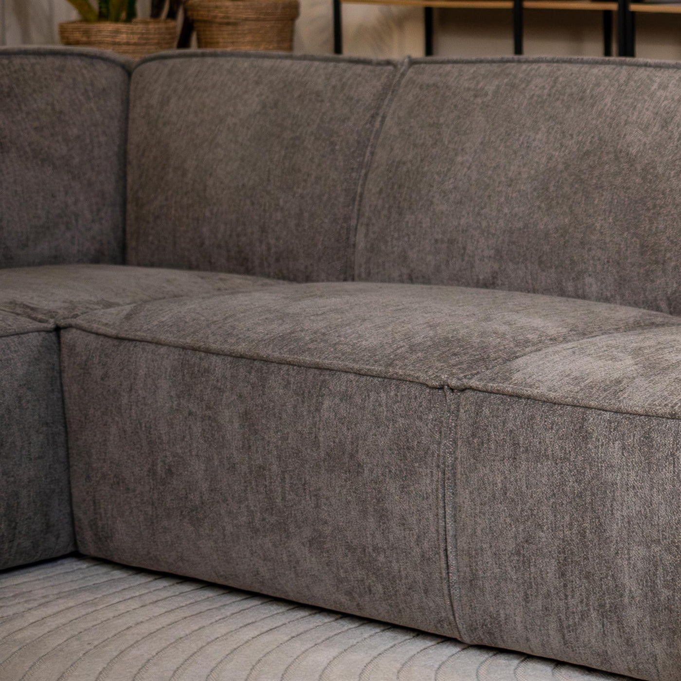 ELIA Canapé d'angle en tissu gris- Angle gauche - Canapés d'angle - Mobilier Deco