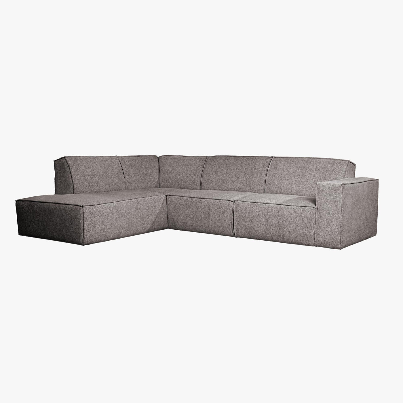 ELIA Canapé d'angle en tissu gris- Angle gauche - Canapés d'angle - Mobilier Deco